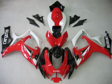 Carenado Moto Suzuki GSXR 600 / GSXR 750 2006-2007 - Blanco Rojo Negro Brillante