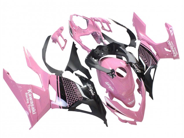 Carenados Moto Kawasaki Ninja 400 2018-2024 - Rosa Negro Mate Honeycomb