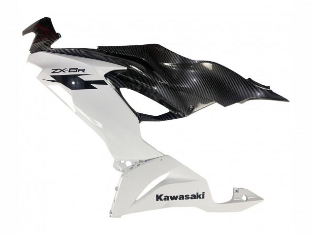 Carenados Moto Kawasaki ZX6R 2019-2022 - Blanco Negro FibraCarbono