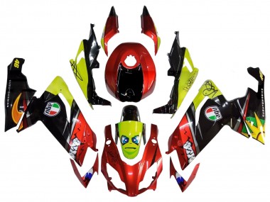 Carenados Moto Aprilia RS4 50 125 2012-2018 - Rojo Amarillo Negro Brillante Tiburón