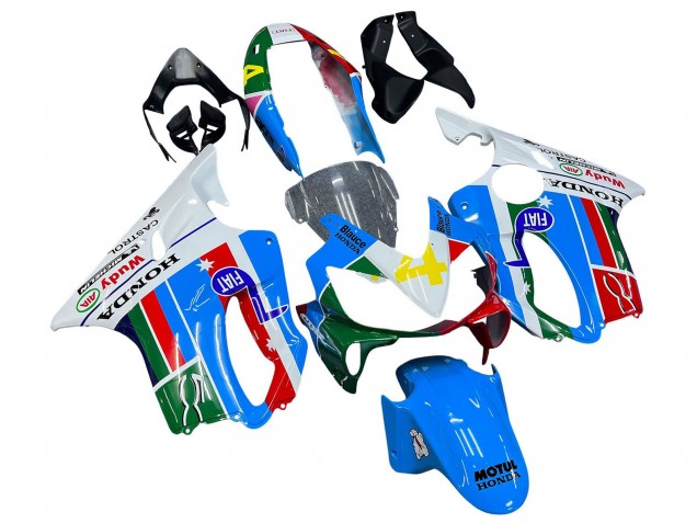 Carenados Moto Honda CBR600 F4i 2004-2007 - Blanco Azul Verde Rojo