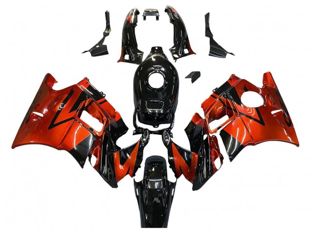 Carenados Moto Honda CBR600 F2 1991-1994 - Naranja Negro Brillante