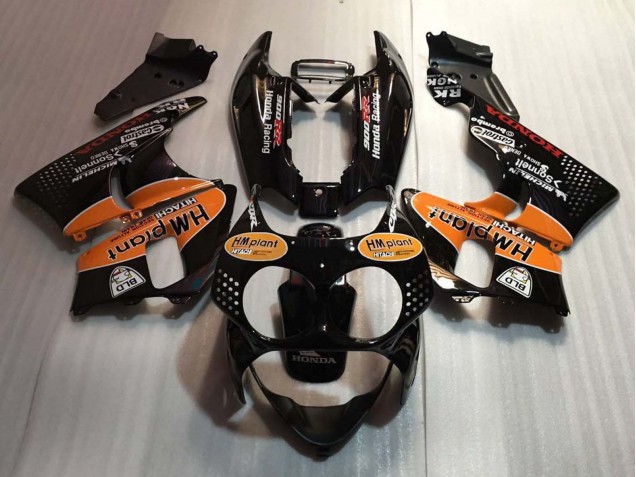 Carenados Moto Honda CBR900RR 893 1992-1993 - Negro Brillante Naranja Hm Plant