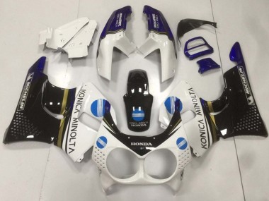 Carenados Moto Honda CBR900RR 893 1992-1993 - Blanco Azul Negro Brillante Konica Minolta