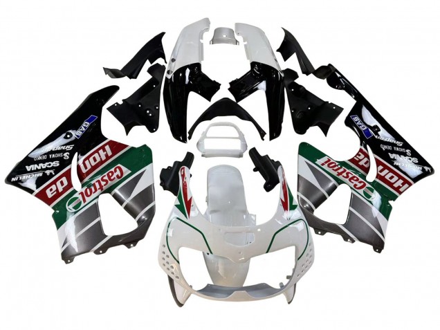 Carenados Moto Honda CBR900RR 893 1996-1997 - Blanco Verde Gris Negro Brillante Castrol