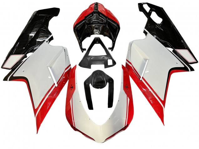 Carenado Moto Ducati 848/1098/1198 2007-2014 - Blanco Rojo Negro Brillante