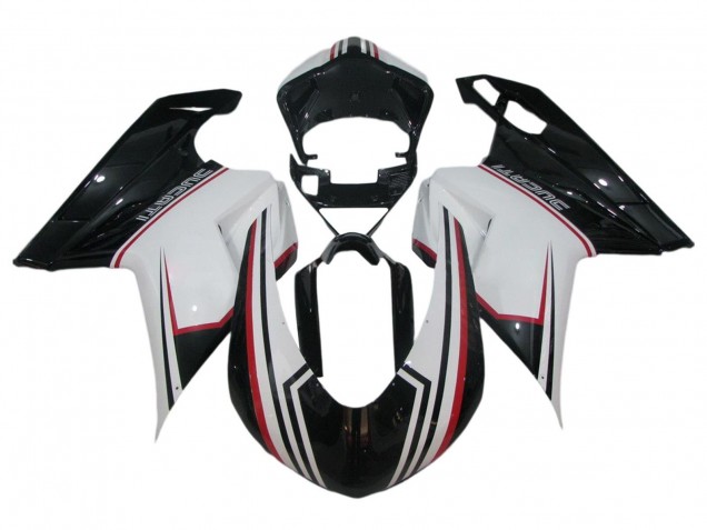 Carenado Moto Ducati 848/1098/1198 2007-2014 - Blanco Rojo Negro Brillante