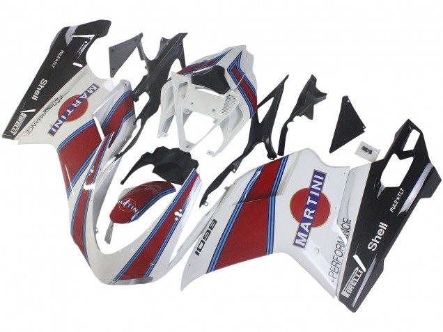 Carenados Moto Ducati 1098 2007-2014 - Blanco Rojo Azul Negro Brillante Martini