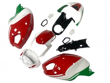 Carenado Moto Ducati Monster 696 796 1100 1100S 2008-2012 - Blanco Rojo Verde