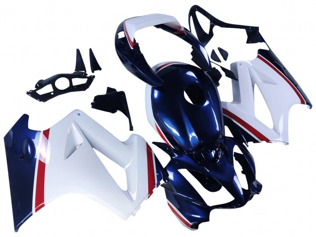Carenados Moto Honda VFR 800 2002-2013 - Blanco Rojo Azul Oscuro
