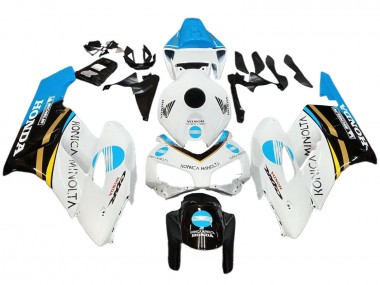 Carenados Moto Honda CBR1000RR 2004-2005 - Blanco Azul Claro Amarillo Negro Konica Minolta