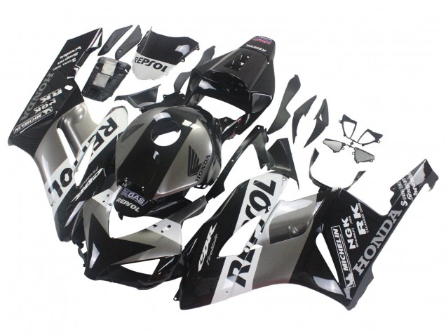 Kits Carenado Moto Honda CBR1000RR 2004-2005 - Plata Blanco Negro Brillante Repsol
