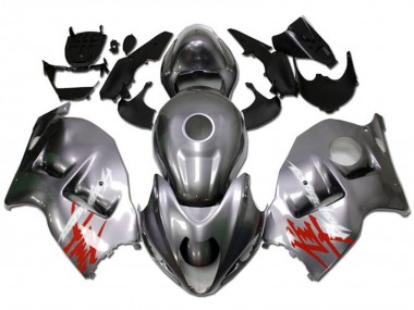 Carenados Moto Suzuki GSXR 1300 Hayabusa 1996-2007 - Plata Rojo Blanco Calcomanía