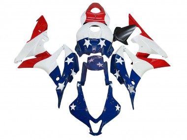 Carenados Moto Honda CBR600RR 2007-2008 - Blanco Azul Rojo Estrella