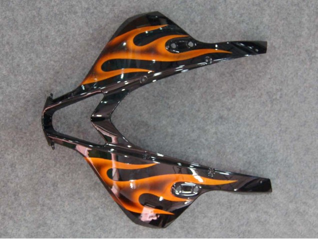 Carenados Moto Honda CBR600RR 2007-2008 - Negro Brillante Naranja Llama