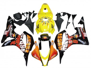 Carenados Moto Honda CBR600RR 2007-2008 - Amarillo Naranja Negro Brillante Rossi Repsol