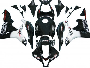 Carenados Moto Honda CBR600RR 2007-2008 - Negro Brillante Blanco West
