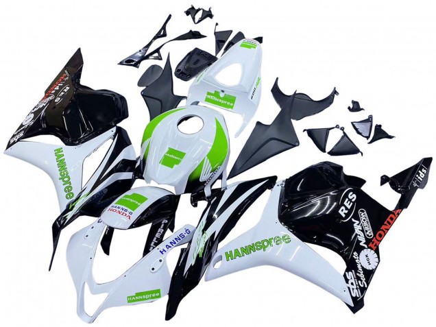 Carenados Moto Honda CBR600RR 2009-2012 - Blanco Verde Negro Brillante Hannspree
