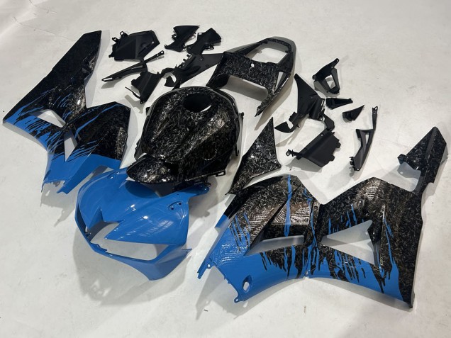 Carenados Moto Honda CBR600RR 2009-2012 - Negro Falsificado FibraCarbono Azul