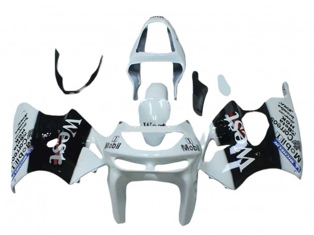 Carenados Moto Kawasaki ZX6R 1998-1999 - Blanco Negro West Mobil
