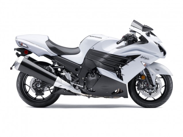Carenados Moto Kawasaki ZX14R ZZR1400 2012-2024 - Blanco Negro Mate