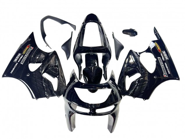 Carenados Moto Kawasaki ZX6R 1998-1999 - Negro Brillante Amarillo Elf Bridgestone