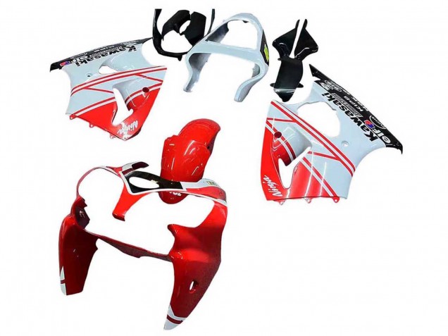 Carenados Moto Kawasaki ZX6R 2000-2002 - Blanco Rojo Negro