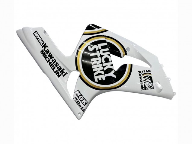 Carenados Moto Kawasaki ZX6R 2003-2004 - Blanco Negro Motul Lucky Strike