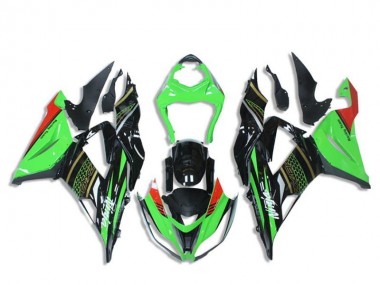 Carenados Moto Kawasaki ZX6R 2013-2018 - Verde Negro Brillante Rojo Honeycomb