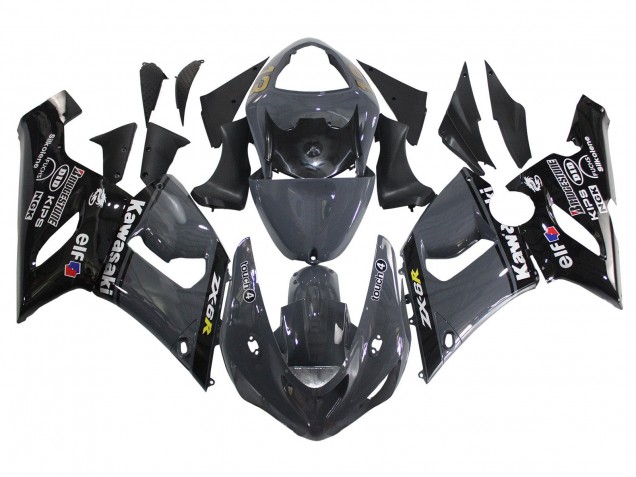 Carenados Moto Kawasaki ZX6R 2005-2006 - Gris Oscuro Negro