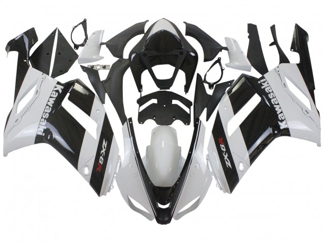 Carenado Moto Kawasaki ZX6R 2007-2008 - Blanco Negro