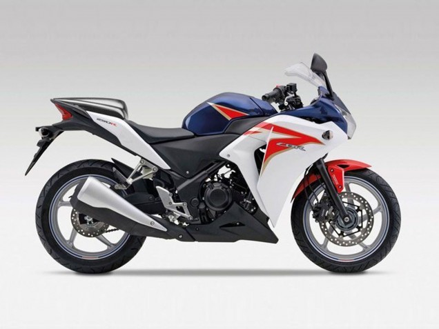 Carenados Moto Honda CBR250RR 2011-2015 - Blanco Rojo Azul Oscuro Raya