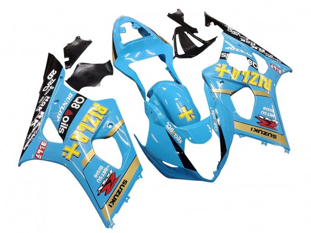 Carenados Moto Suzuki GSXR 1000 2003-2004 - Azul Claro Amarillo Negro Rizla Motul