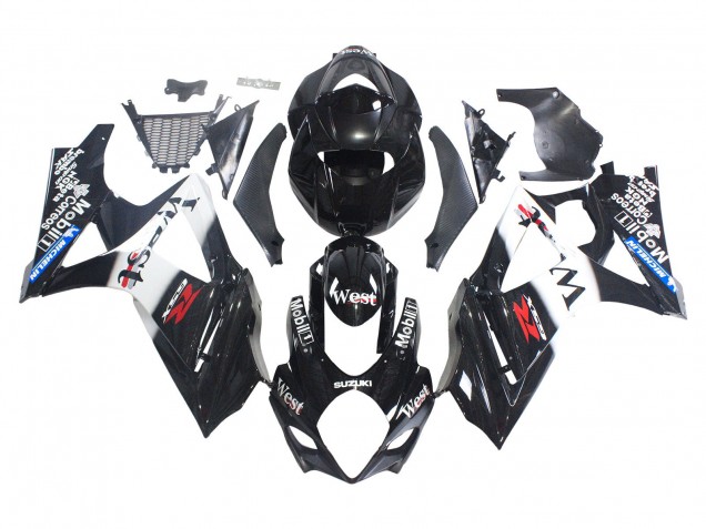 Carenados Moto Suzuki GSXR 1000 2007-2008 - Negro Brillante Blanco West