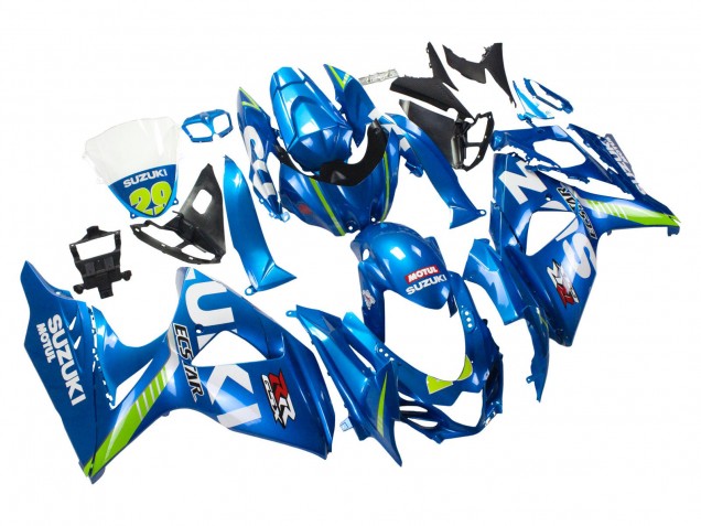 Carenados Moto Suzuki GSXR 1000 2009-2016 - Azul Claro Verde Motul 29 Ecstar