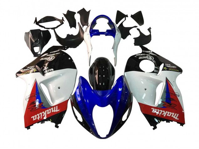 Carenados Moto Suzuki GSXR 1300 Hayabusa 1996-2007 - Blanco Azul Rojo Makita Negro