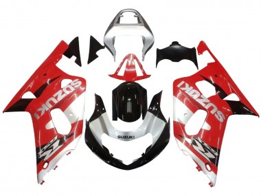 Carenado Moto Suzuki GSXR 600 / GSXR 750 2001-2003 - Rojo Blanco Negro Brillante