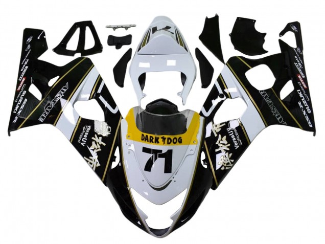 Carenados Moto Suzuki GSXR 600 / GSXR 750 2004-2005 - Blanco Negro Amarillo Dark Dog 71