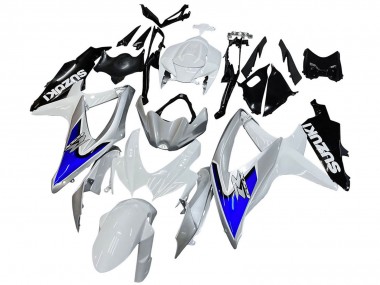 Carenados Moto Suzuki GSXR 600 / GSXR 750 2008-2010 - Blanco Plata Azul Negro