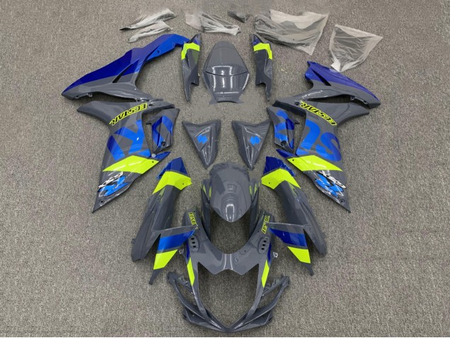 Carenados Moto Suzuki GSXR 600 / GSXR 750 2011-2024 - Nardo Gris Oscuro Azul Fluorescent Amarillo