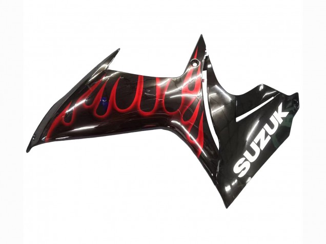 Carenados Moto Suzuki GSXR 600 / GSXR 750 2011-2024 - Negro Brillante Rojo Llama