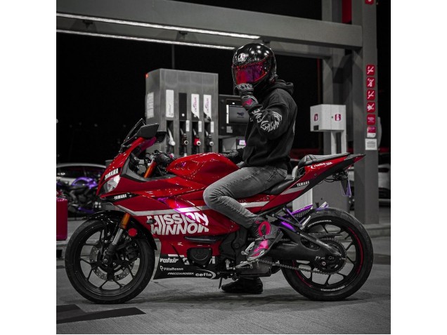 Carenados Moto Yamaha YZF R3/R25 2019-2021 - Rojo Oscuro Blanco Plata Negro Valsir