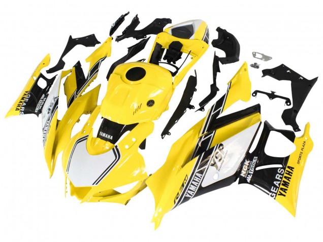 Carenados Moto Yamaha YZF R3/R25 2019-2021 - Amarillo Blanco Negro Raya