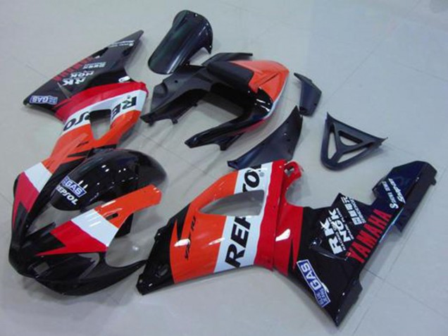 Carenado Moto Yamaha YZF R1 2000-2001 - Naranja Blanco Rojo Negro Repsol