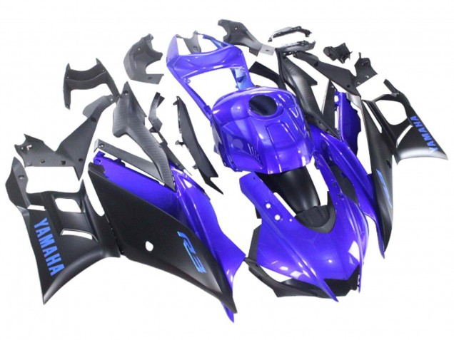 Carenado Moto Yamaha YZF R3/R25 2022-2024 - Azul Negro Mate