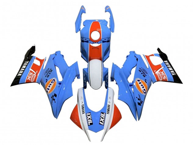 Carenados Moto Yamaha YZF R3/R25 2022-2024 - Azul Naranja Blanco Gulf