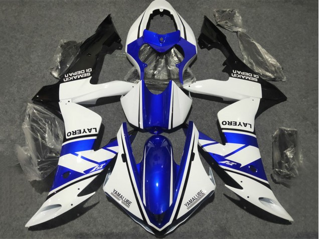 Carenados Moto Yamaha YZF 1000 R1 2002-2003 - Blanco Azul Negro Mate Yamalube