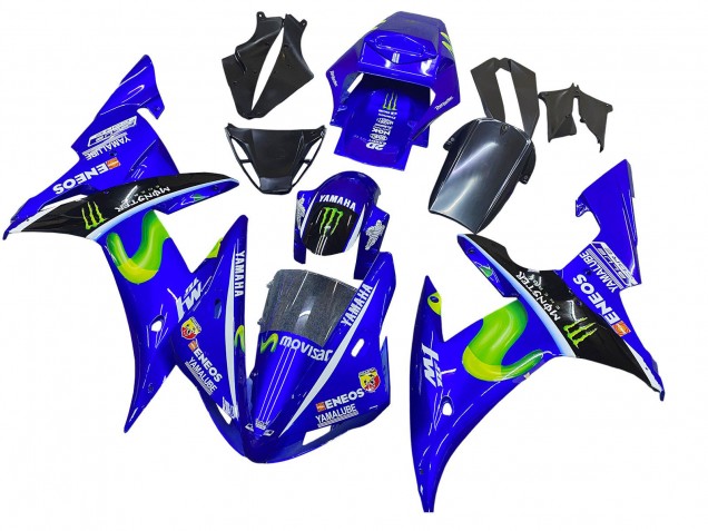 Carenados Moto Yamaha YZF 1000 R1 2002-2003 - Azul Negro Verde MoviStar ENEOS Monstruo