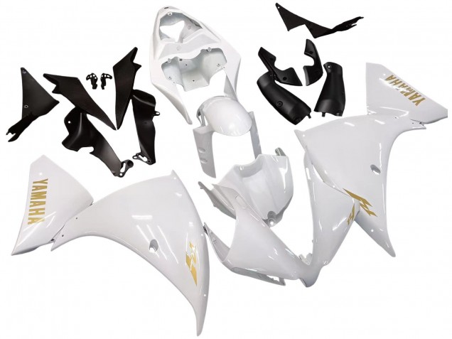 Carenados Moto Yamaha YZF 1000 R1 2012-2014 - Blanco Oro Calcomanías