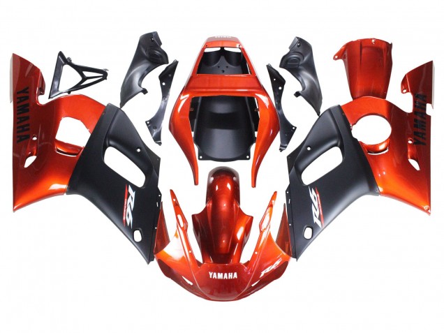 Carenados Moto Yamaha YZF 600 R6 1998-2002 - Naranja Negro Mate